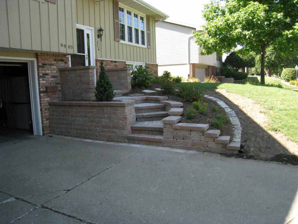 Beautiful Landscape bricking walkway installed in Mapleton, IL - Beal Landscaping