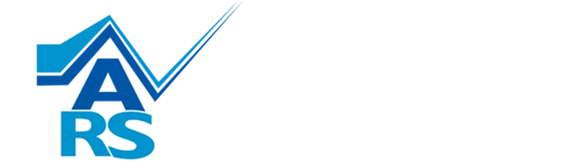 A blue and white logo for a company called av rs