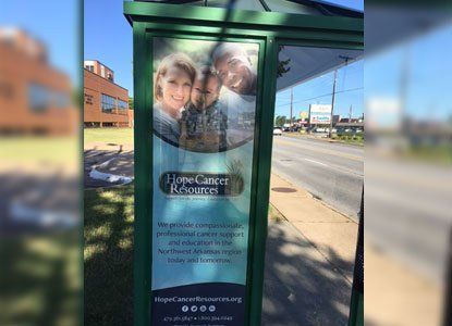 bus shelter advertising panel