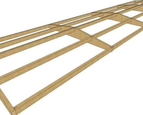 un disegno di una struttura in legno