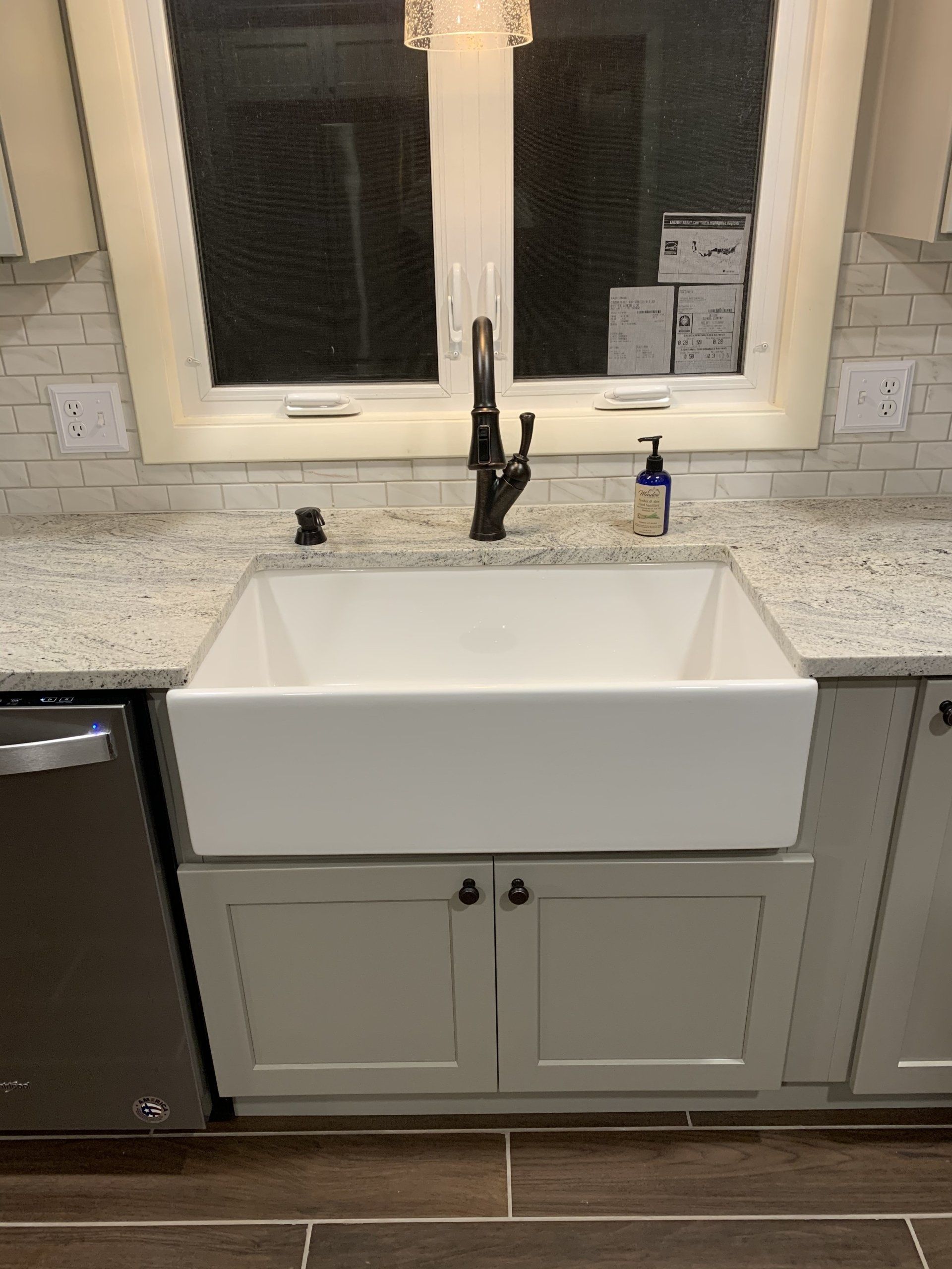 farmhouse sink install