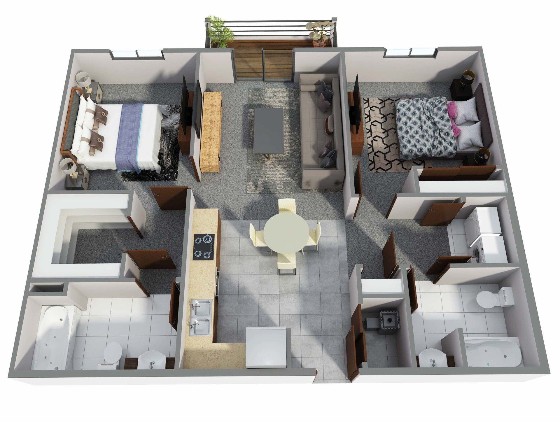 2 Bed + 2 Bath