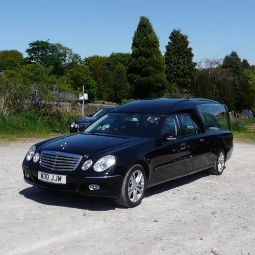 black funeral car
