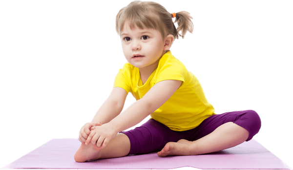 little girl doing yoga