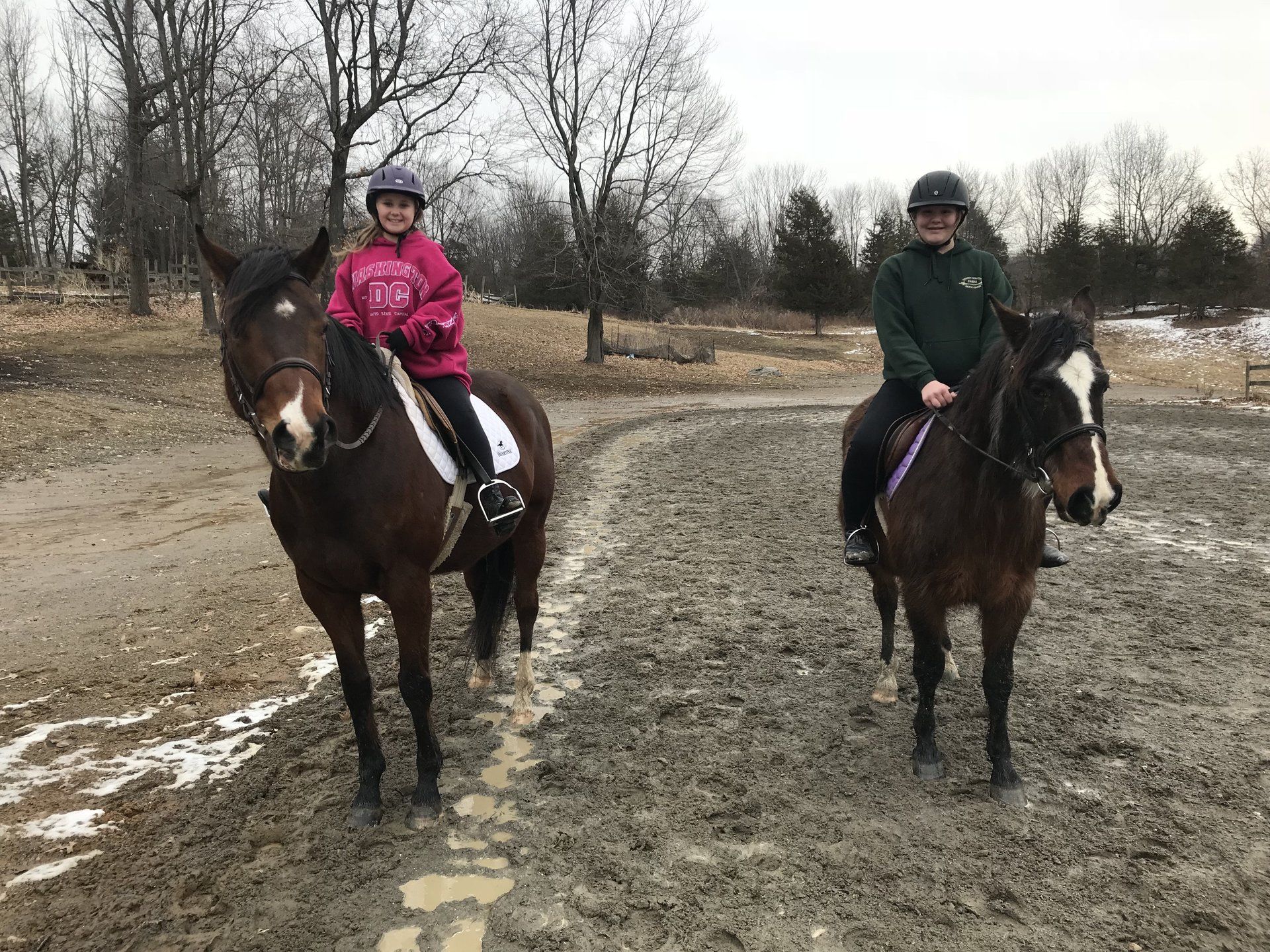 Photo: two girls riding