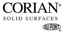 CORIAN Solid Surfaces DuPont logo in black text on a white background