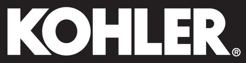 White KOHLER logo on a black background