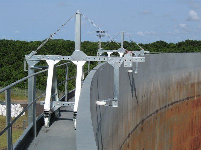 Bespoke fixing points to provide access to the exterior of a gas tank in Nigeria