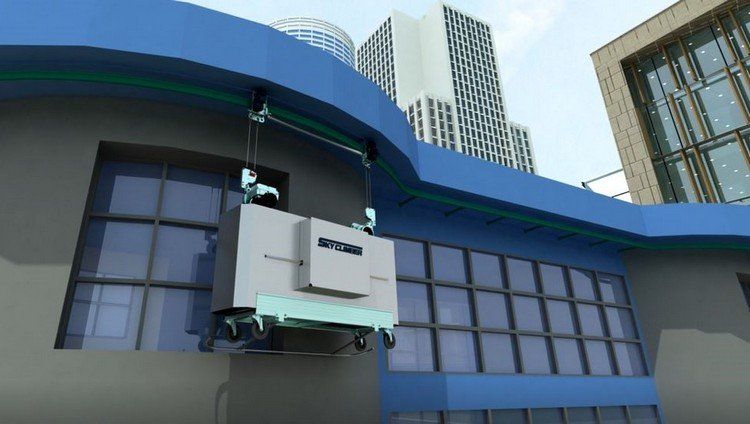 Monorail system for facade access and maintenance