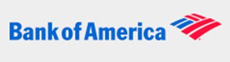 The bank of america logo is blue and red on a white background.