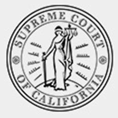 The seal of the supreme court of california is black and white.