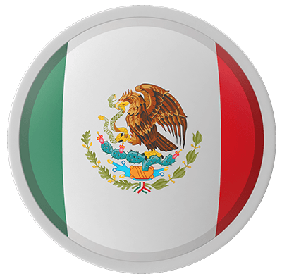 A circle with a mexican flag on it