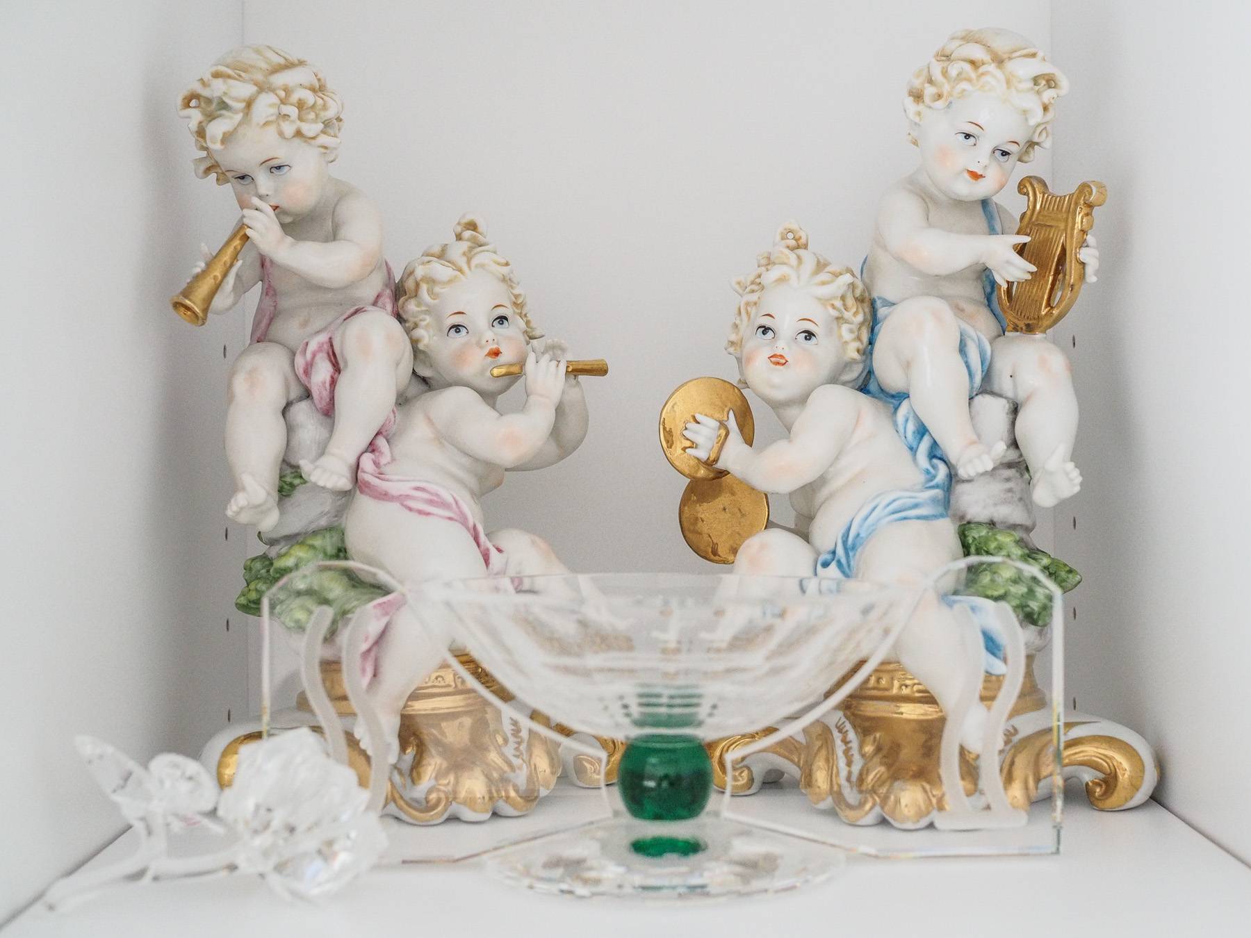 glass decorative baby statues