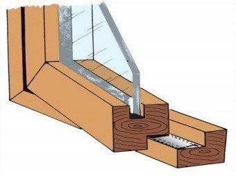 fase d'installazione di finestra a isolamento termico