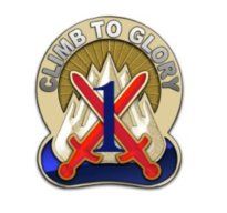 A badge that says climb to glory on it