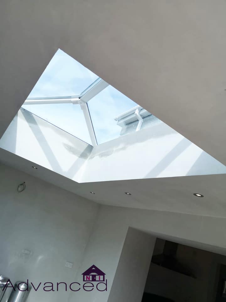 A picture of a skylight with the word advanced on the bottom