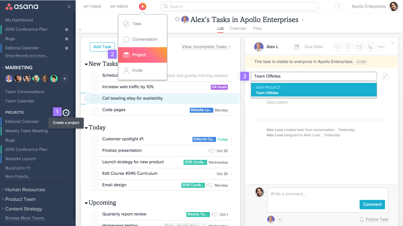 Keeps you, your team and your projects organised Asana project management app