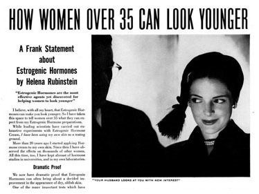 Use a compelling headline and customer photo in your marketing Famous Helena Rubenstein advertisement