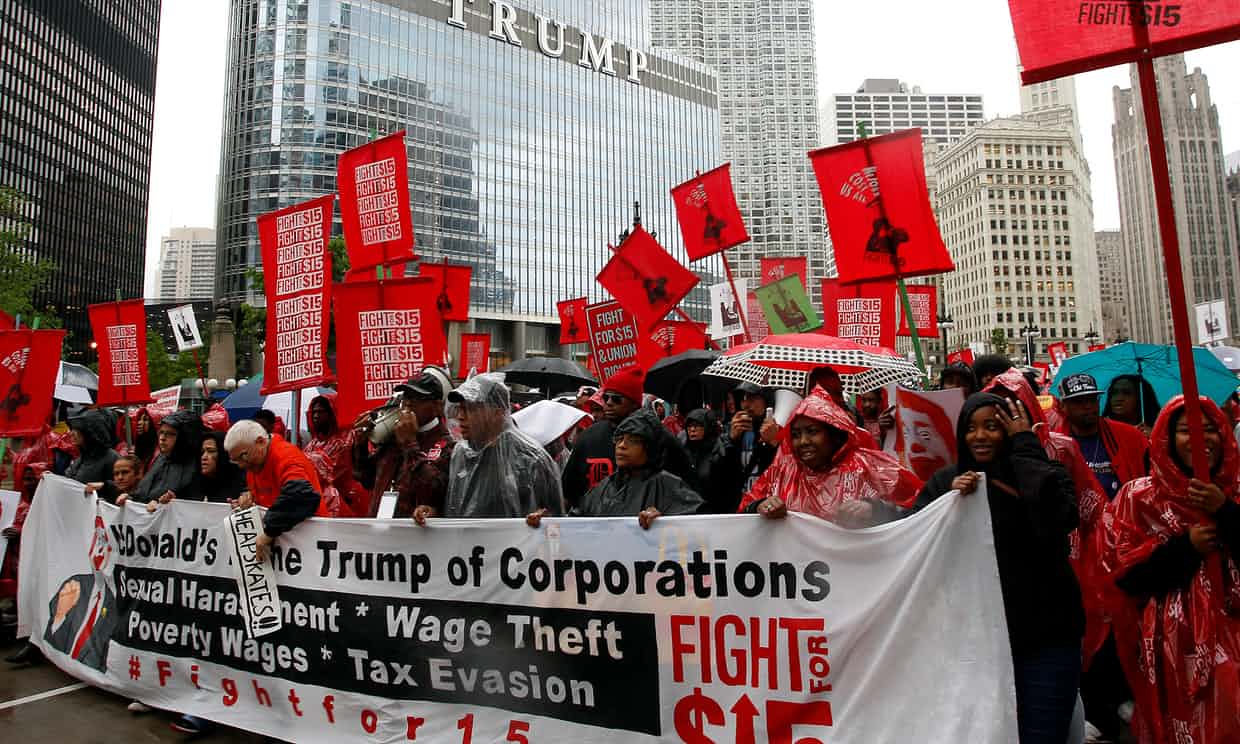 McDonalds is one of many low-wage franchises facing increasing protest from workers McDonalds labour and minimum wage issues