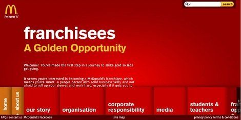 McDonald's golden opportunity franchise recruitment website