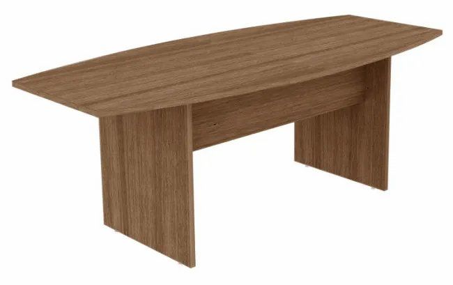 mesa de reunião semi oval com pés painel