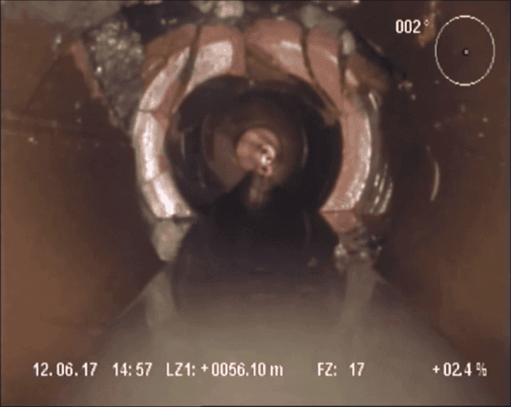 Condotta fognaria prima del risanamento