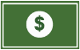 A dollar sign in a circle on a green background.