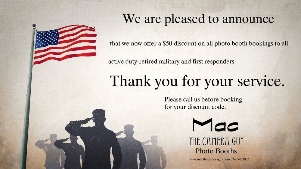 A sign that says we are pleased to announce thank you for your service