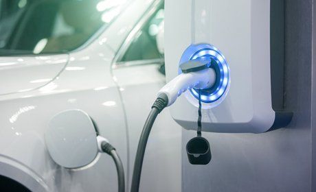 Power supply for electric car charging. Electric car charging station.