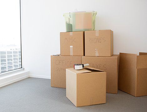 Moving Boxes in Stack — Residential & Commercial Moving Company in Niles, OH Moving Boxes in Stack — Residential & Commercial Moving Company in Niles, OH