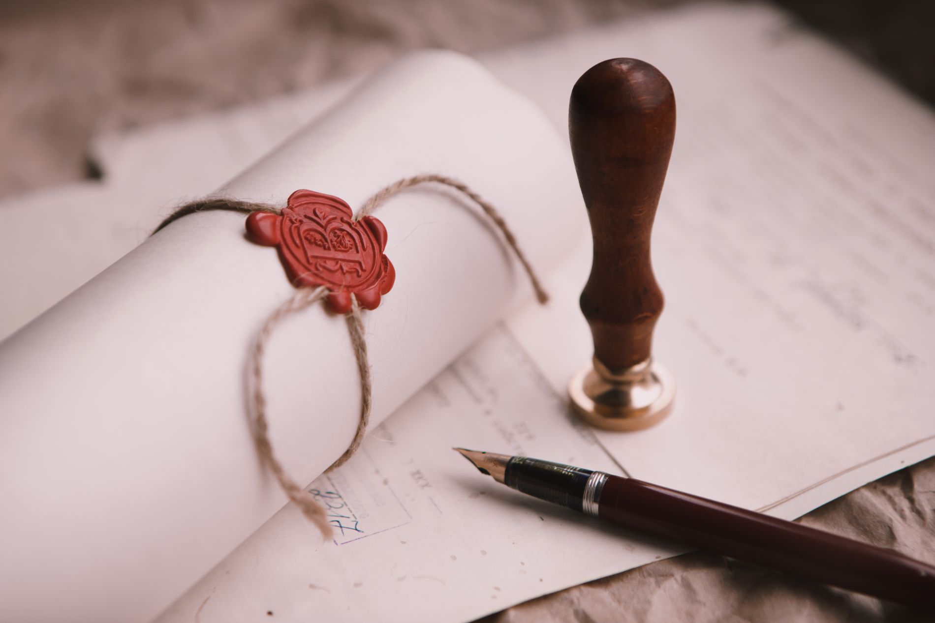 Documents, pen and seal