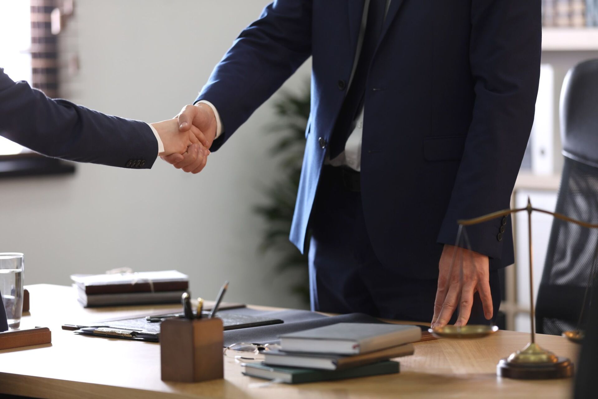 Two businessmen shaking hands
