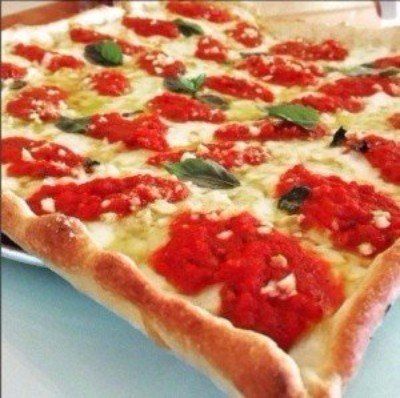 closeup of pizza