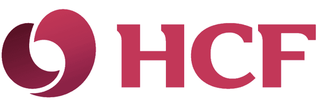 burgundy coloured HCF logo