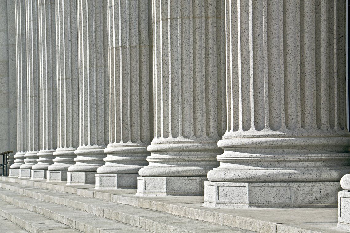 Roman columns in Commerce, GA