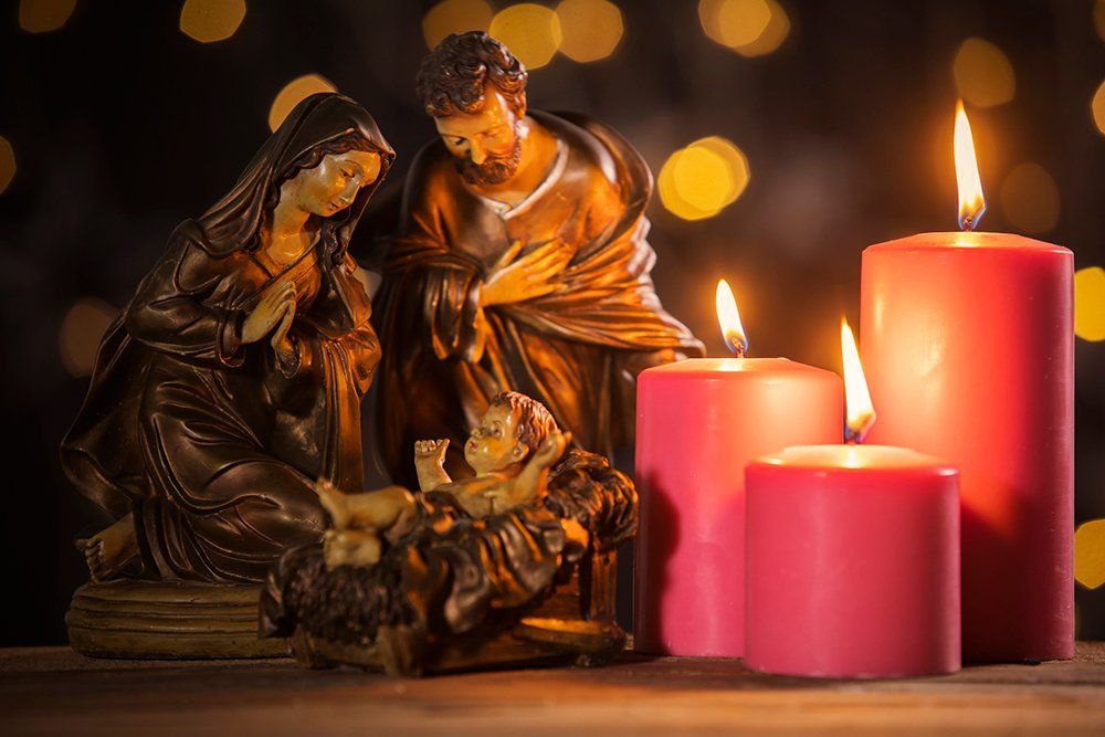 Nativity Scene with Burning Candles — Saint John, IN — Boric Religious Gift Nativity Scene with Burning Candles — Saint John, IN — Boric Religious Gift