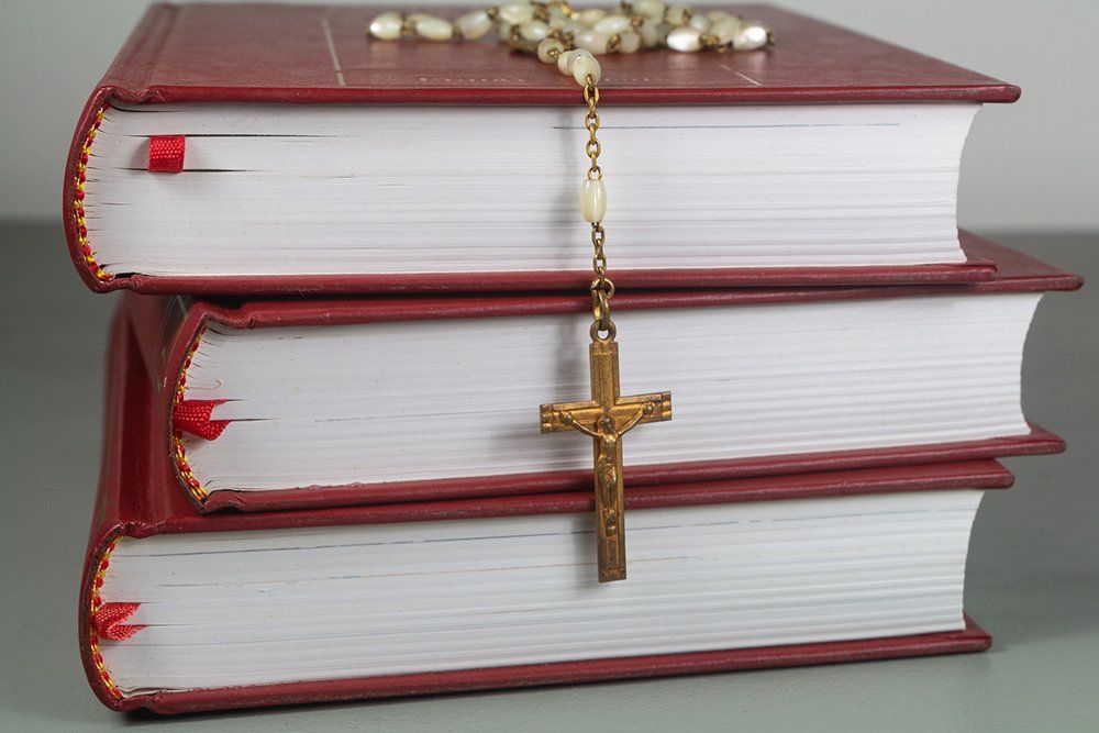 Three Bibles and Rosary — Saint John, IN — Boric Religious Gift