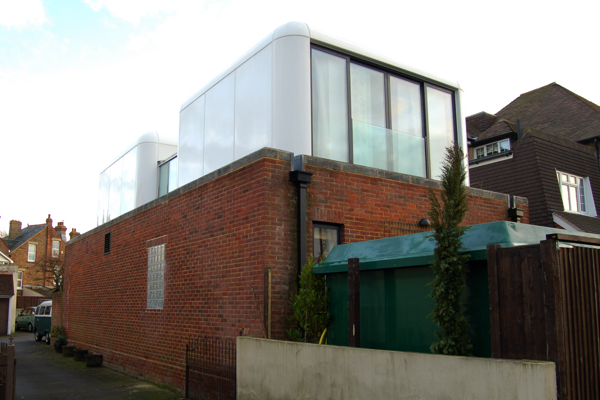 GRP fibreglass external panels for building conversion of old electric substation by Henleycraft Ltd Portsmouth