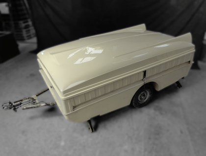 Original Portafold folding caravan with newly manufactured GRP fibreglass replacement roof by Henleycraft Ltd Portsmouth