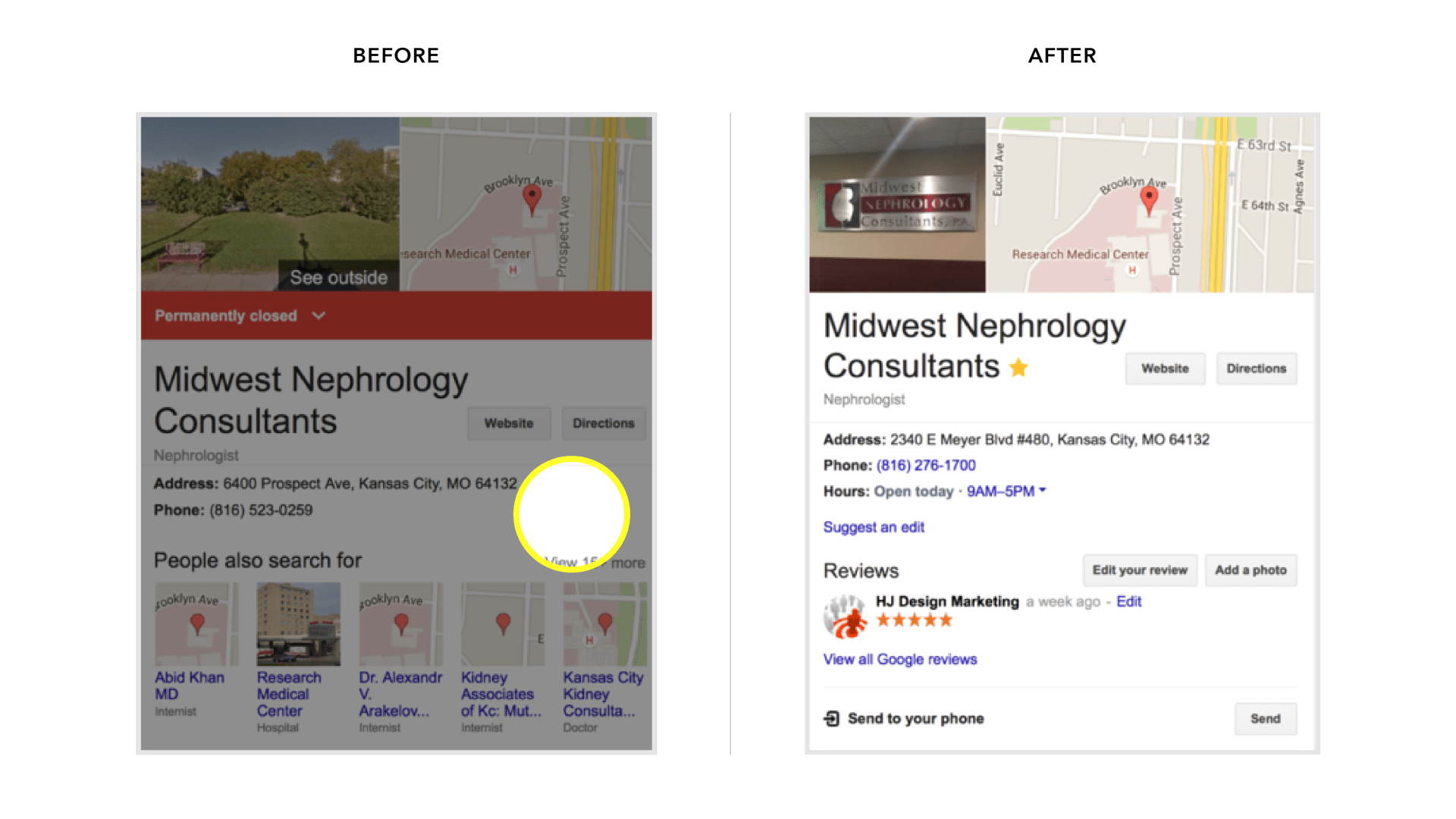 Help to get on Google Kansas city