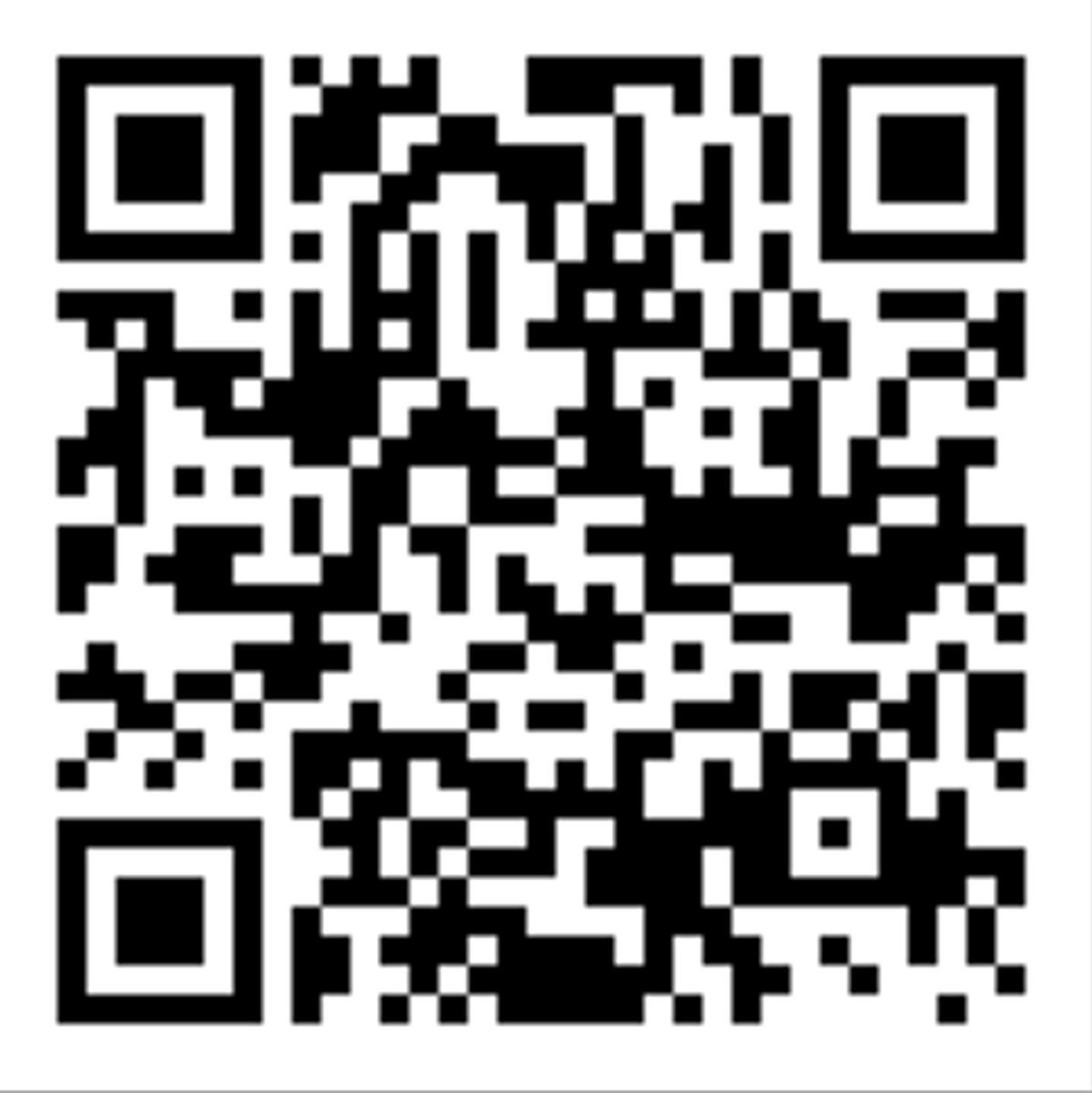 QR code with black and white squares.
