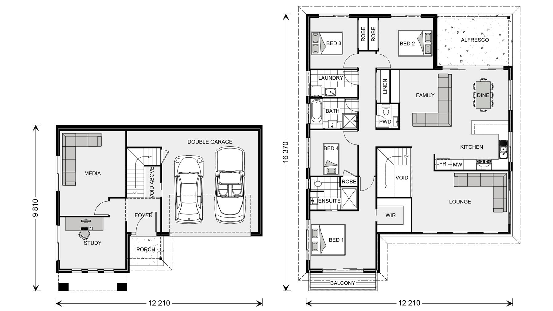 A black and white floor plan of a house