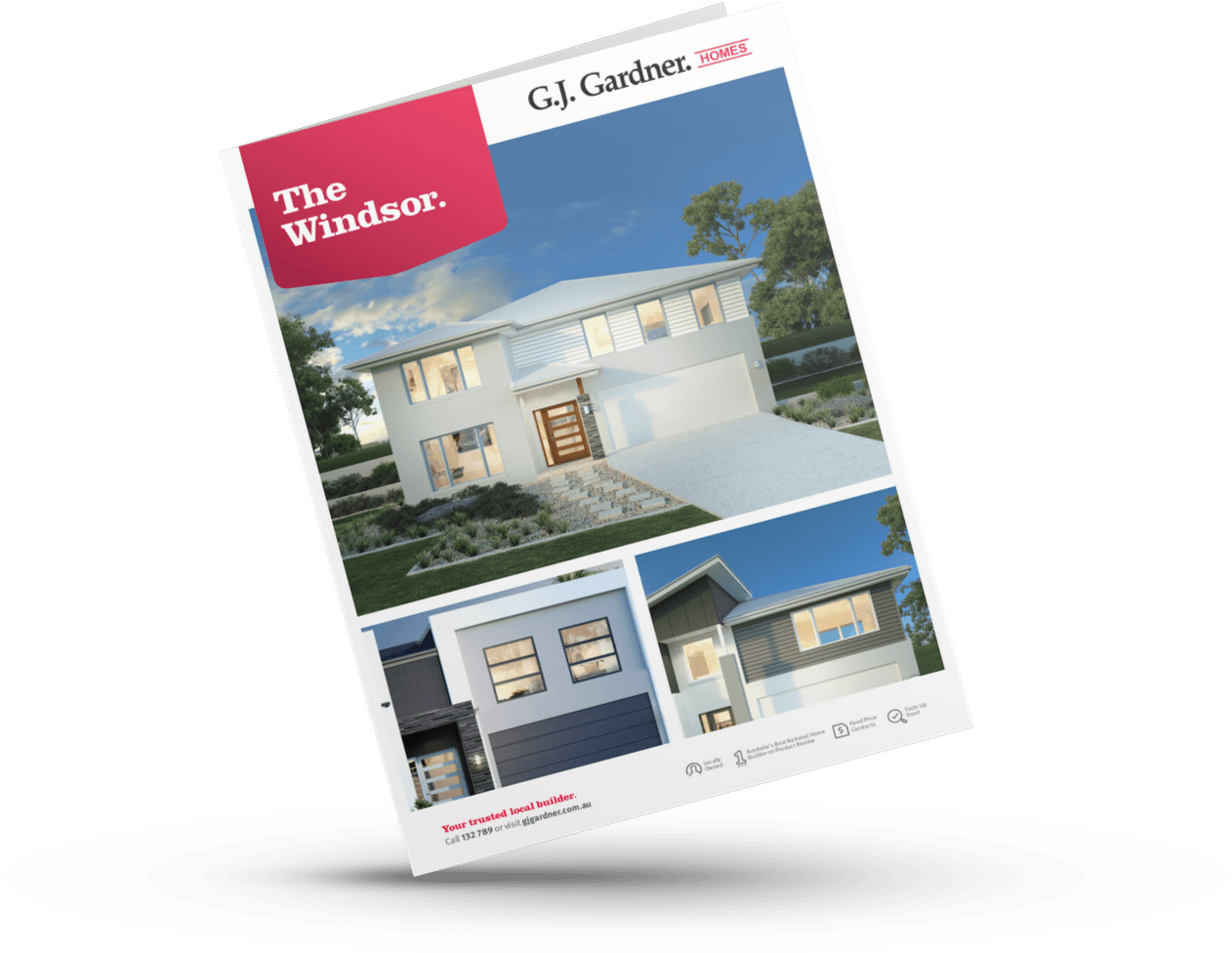 A brochure for a house with a picture of a house on it.