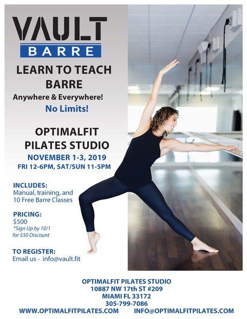 Barre Teacher Training at OptimalFit Miami.