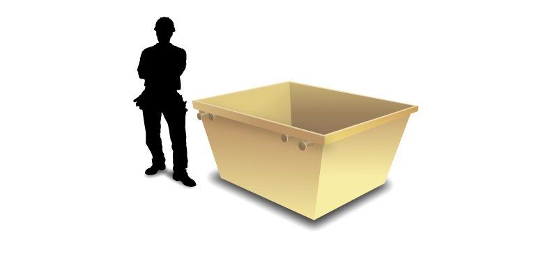 2 cubic meter skip with no door