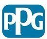 Blue PPG logo with white letters inside a rounded rectangle
