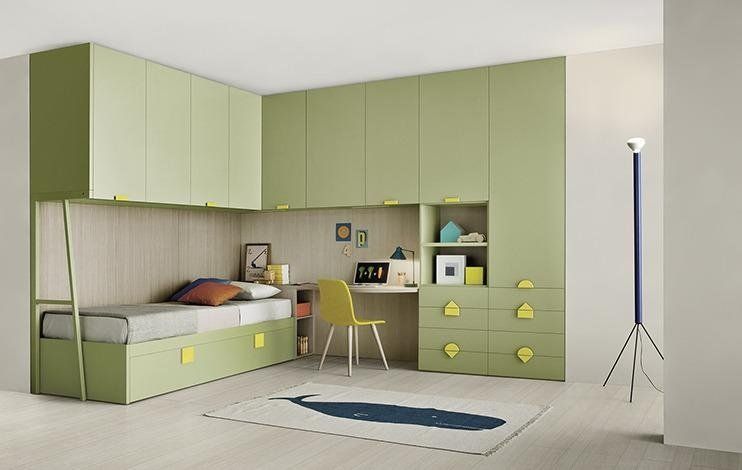 Cameretta con letto incassato