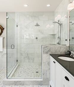 Frameless shower door 1 - glass installation in Rockport, ME Frameless shower door 1 - glass installation in Rockport, ME