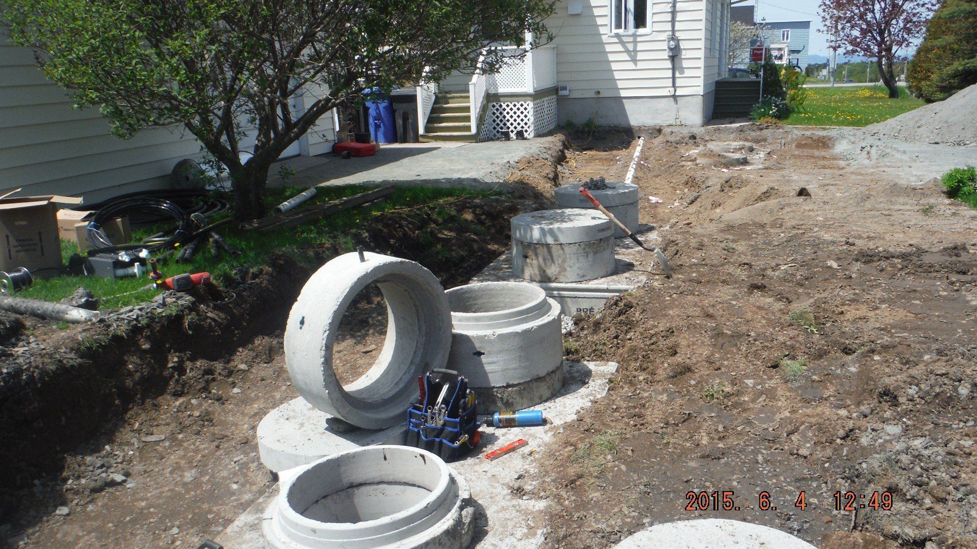 installation septique double presque terminée