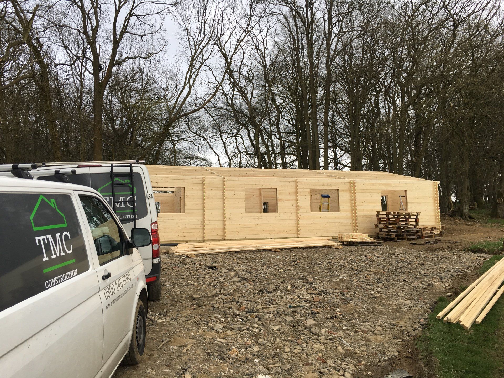 Pre-Fabrication of Timber Stables, The Nunnery, Rusper, West Sussex. Builder. Building contractor. Construction. Carpentry. Carpentry contractor. Extensions. New builds. Timber frame fabrication and erection. Design and build. Kitchen installations. Horsham. Surrey. Reigate. Redhill. Dorking. Crawley. West Sussex. Cranleigh.